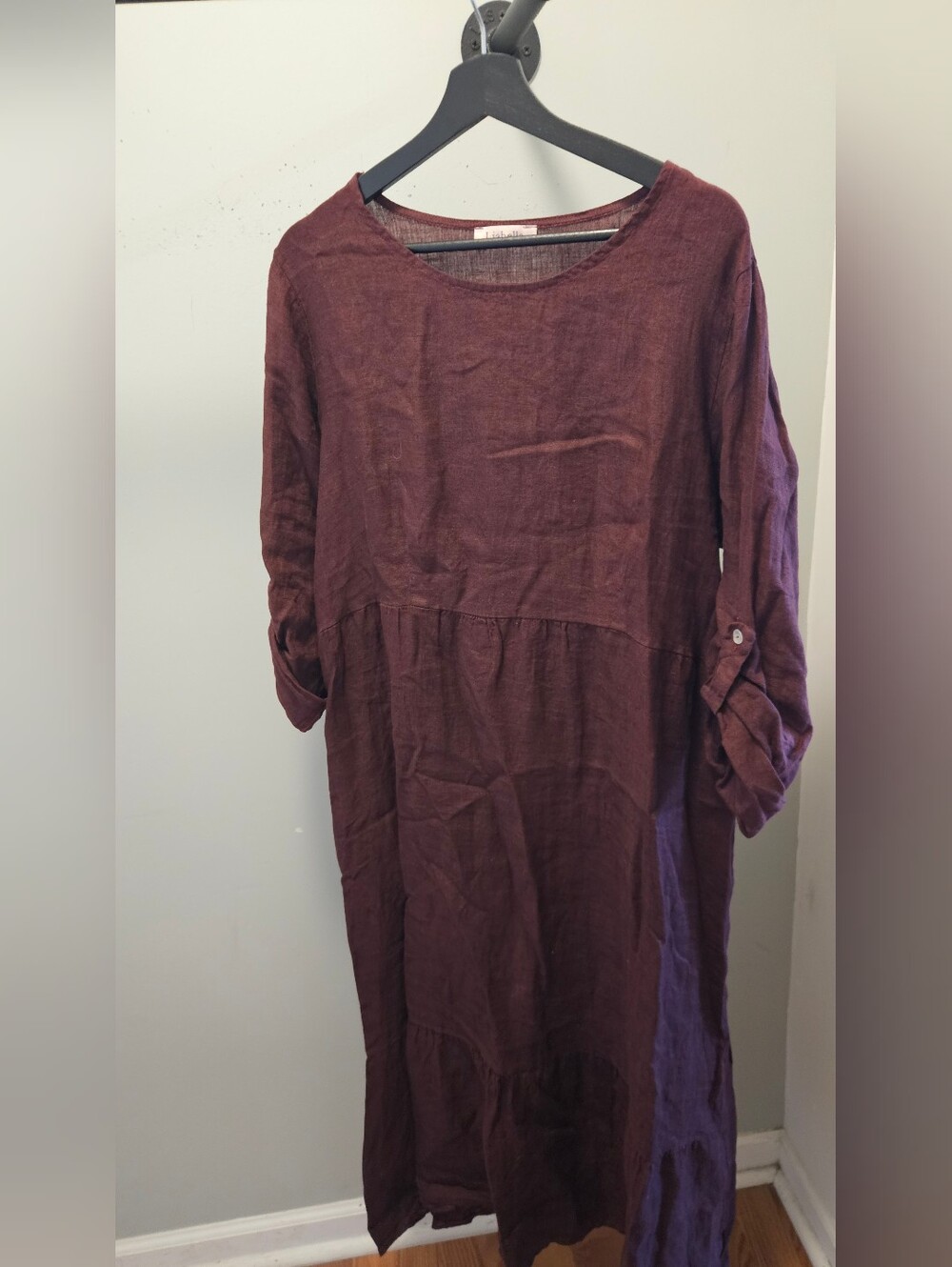Liabella Long Sleeve Linen Midi Dress